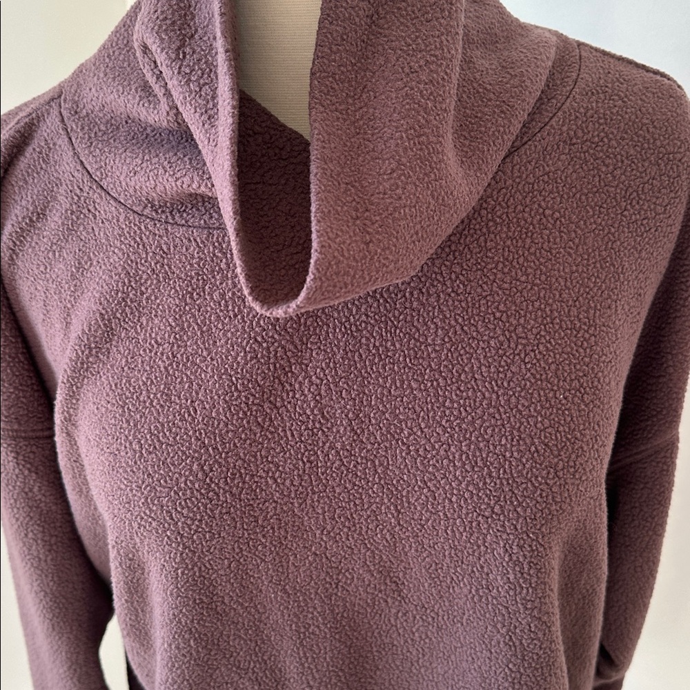 Aerie Fuzzy Teddy Cropped Cowl Neck Sweater - Picture 3 of 5
